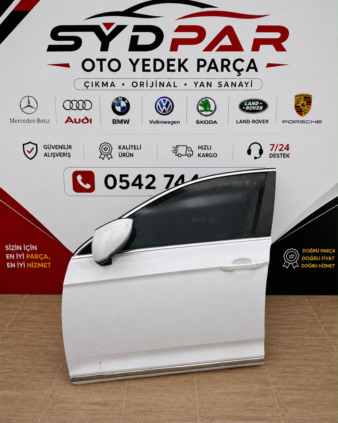 VOLKSWAGEN B8 (3G) ORİJİNAL ÇIKMA KAPI BEYAZ